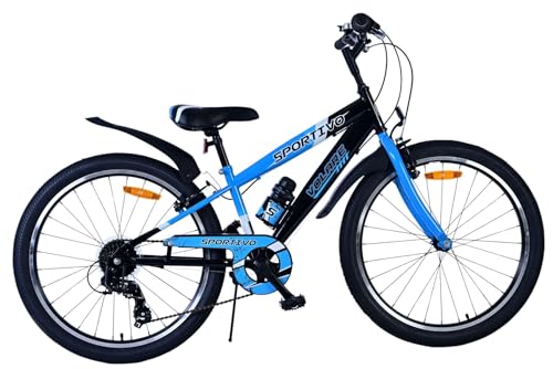 Volare Sportivo Kinderfahrrad - Jungen - 24 Zoll - 7 Gang - Schwarz Blau von Volare