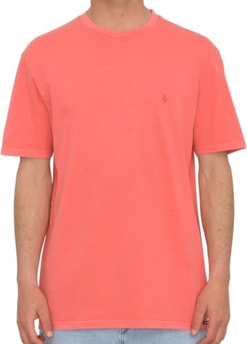 Volcom Solid Stone EMB Washed Ruby Herren-T-Shirt – Größe XL – Rot von Volcom
