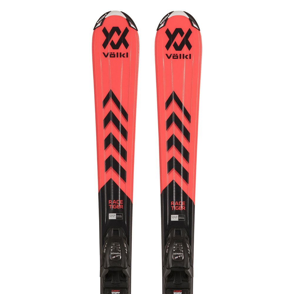 Volkl Racetiger Red+4.5 Vmotion Youth Alpine Skis Rot 120 von Volkl