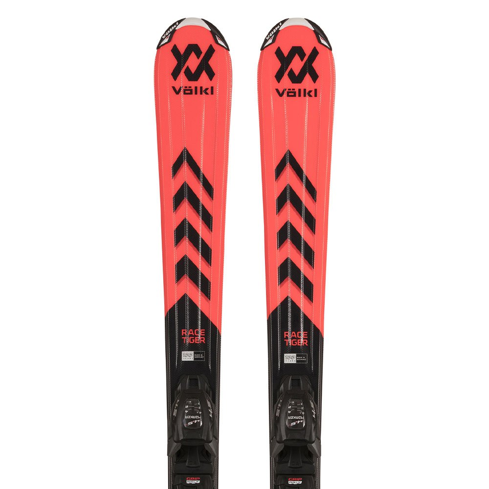 Volkl Racetiger Red+7.0 Vmotion R Youth Alpine Skis Rot 130 von Volkl