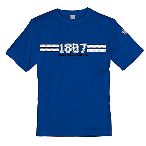 1887 Streifen Volkspark Hamburg - Herren Shirt (Blau, 4XL) von Volkspark Hamburg Streetwear