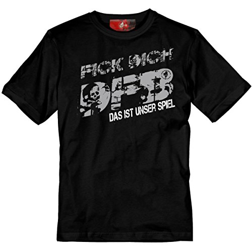 Volkspark Hamburg Streetwear Herren T-Shirt Fick Dich DFB (schwarz, l) von Volkspark Hamburg Streetwear