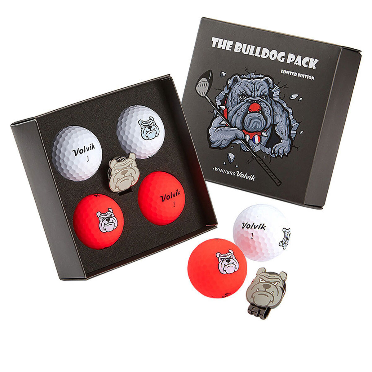Volvik Bull Dog Limited Edition 4 Golf Ball Pack, Mens, Bulldog | American Golf von Volvik