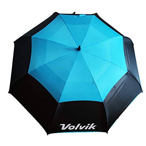 Volvik Doppelter Regenschirm, 157,5 cm, hohe Windbeständigkeit, Blau/Schwarz, schwarz/blau, Einheitsgröße, Golf von Volvik