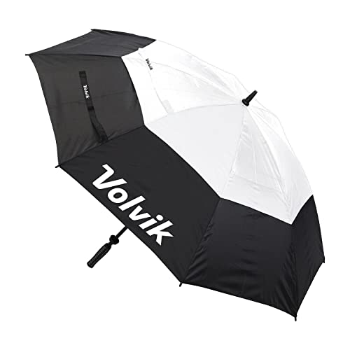 Volvik Golf Regenschirm Automatik XXL 157 cm hoch Regenwindschutz Doppelschicht Fiberglas, schwarz/weiß, Einheitsgröße, Golf von Volvik