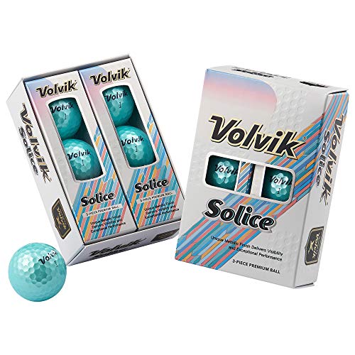 Volvik Solice Golfbälle Metallic – 6er Box - Bunt Distanzball Soft Golf Geschenk (Blau) von Volvik