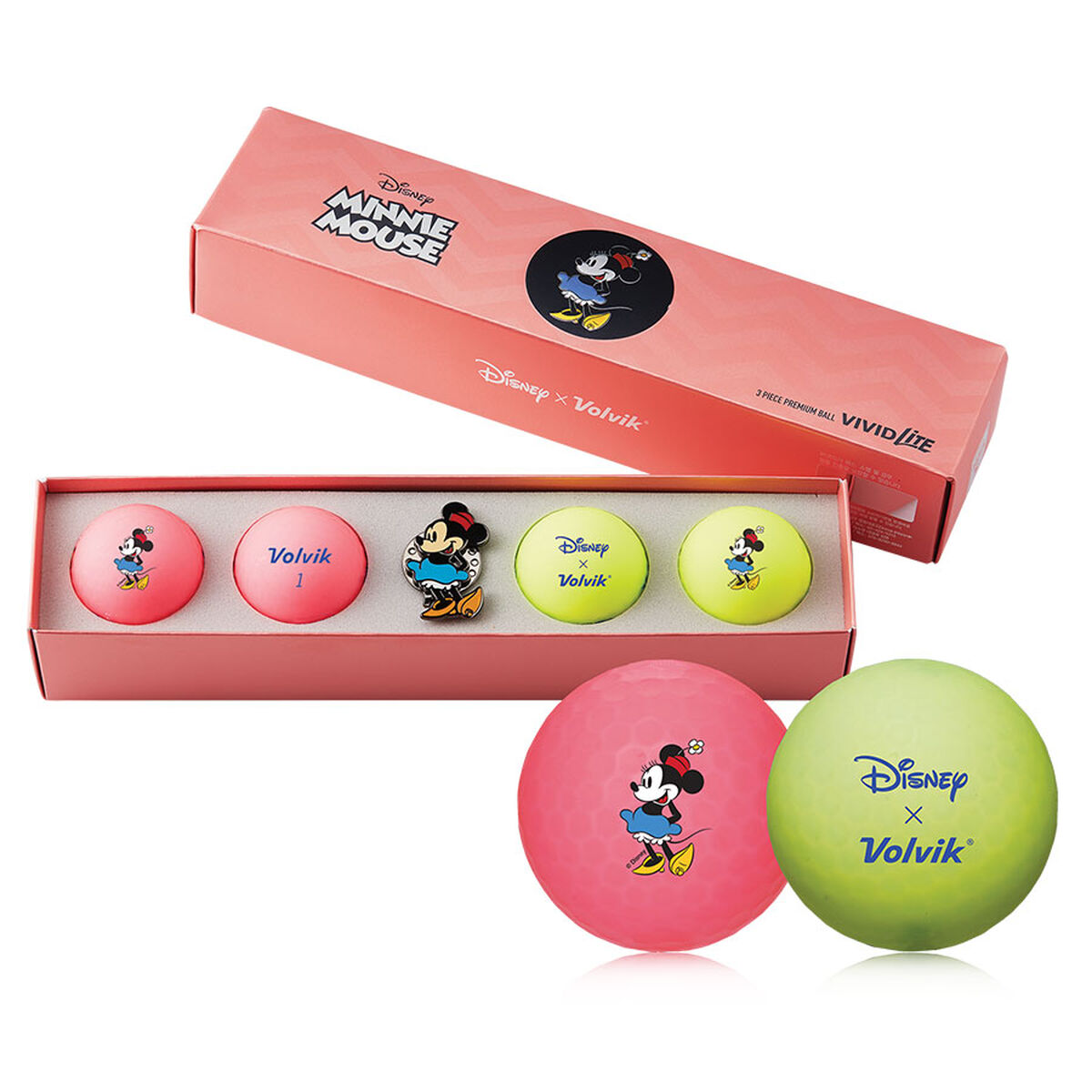 Volvik Vivid Lite Disney 4 Golf Ball Pack, Mens, Minnie mouse | American Golf - Father's Day Gift von Volvik