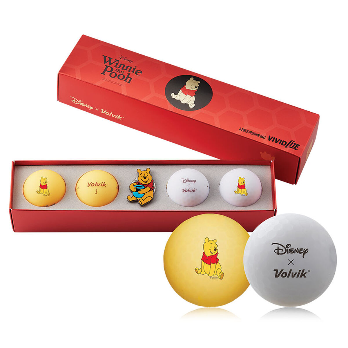 Volvik Vivid Lite Disney 4 Golf Ball Pack, Mens, Pooh | American Golf von Volvik