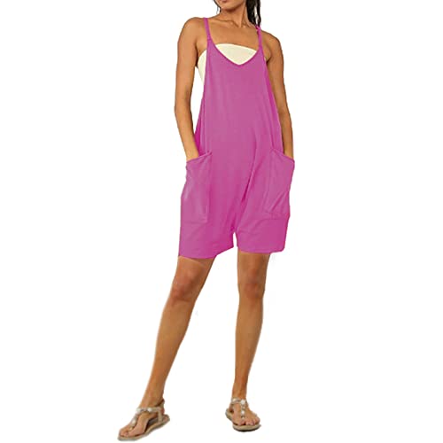 Tuoria Jumpsuit, 2023 New Tuoria Womens Casual Wide-Leg Jumpsuit,Tuoria Wide Leg Jumpsuit, Tuoria Romper (Purple-Shorts,L) von Vopetroy
