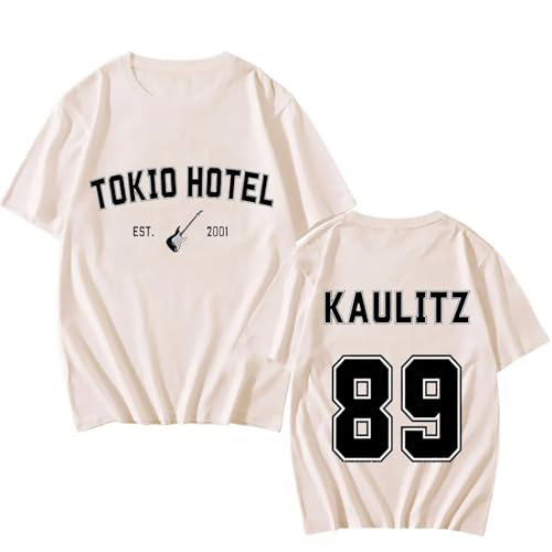 Voulkco T-Shirt Tokyo Rock Band Hotel Briefdruck T-Shirt Lässiges Street Short Sleeve Männer Frauen Cooles Mode T-Shirt-Black||XS von Voulkco