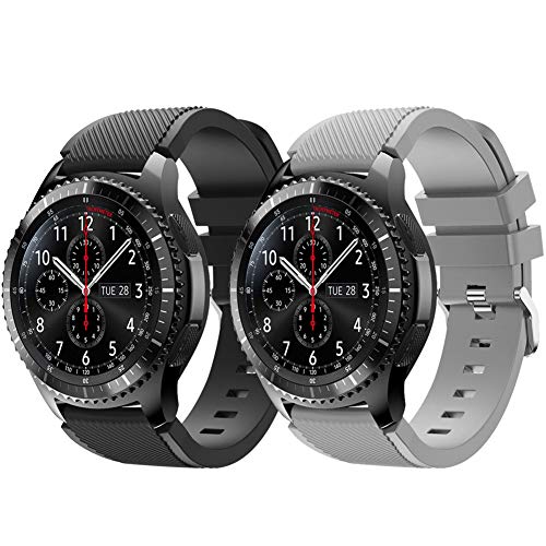 Vozehui Armband Kompatibel mit Samsung Galaxy Watch 3 45mm/Galaxy Watch 46mm/Samsung Gear S3 Frontier/Huawei Watch GT/Huawei Watch 2 pro Smartwatch, 22mm Silikon Sport Wrist Band für Herren Damen von Vozehui