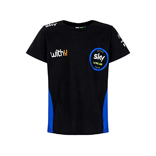 Vr46 Unisex-Youth Sky Racing Team Replica Race T-Shirt, Schwarz, 10/11 von Valentino Rossi
