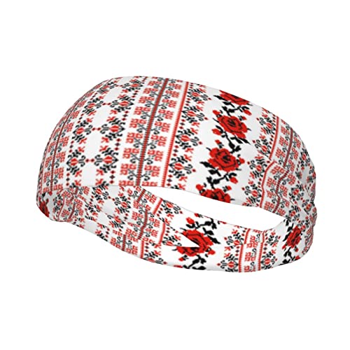 Ukrainischer Stickerei-Stil Rose Sport Schweißband Dies ist ein Stirnband-Schweißband, mit dem Sie sich wohl fühlen, das perfekte Stirnband für einfache Übungen. von Vrkajzew