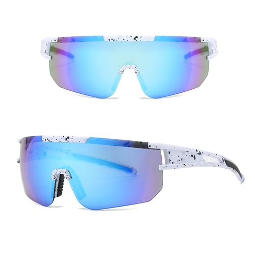 Vueinrg Schnelle Brille Rave Sonnenbrille Fahrradbrille für Herren Damen Winddicht UV 400 Schutzbrille Sportbrille Rennrad Brille für Radfahren MTB Ski Laufen Angeln Golf von Vueinrg
