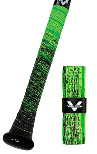 Vulcan Sporting Goods Co. Vulcan 1.00mm Bat Grips/Green Slime Schlägergriffe, 1,00 mm, grün/schwarz, 1 mm von Vulcan Sporting Goods Co.