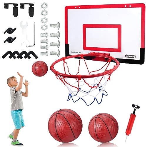 Indoor Basketballkorb mit 2 Bällen,Mini Basketballkorb Kinder,Mini Hoop Basketballkorb für Zimmer Indoor Set,für Jungen Kinder Erwachsene,Spielzeug ab 3-10 Jahre Jungen,Indoor Basketballkorb für Tür von Vusddy