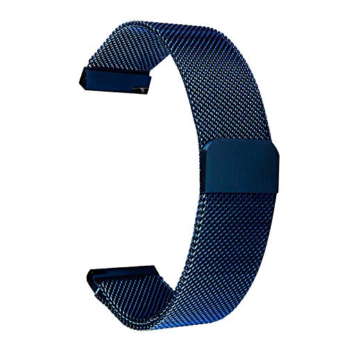 W-L Uhrenarmband 14mm 16mm 18mm 20mm 22mm 24mm Edelstahl-Loop-Uhrenarmband Verschluss Handschlaufe Metall Ersatzarmband (Color : Blue, Size : 14mm) von W-L