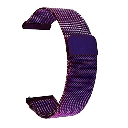 W-L Uhrenarmband 14mm 16mm 18mm 20mm 22mm 24mm Edelstahl-Loop-Uhrenarmband Verschluss Handschlaufe Metall Ersatzarmband (Color : Purple, Size : 14mm) von W-L