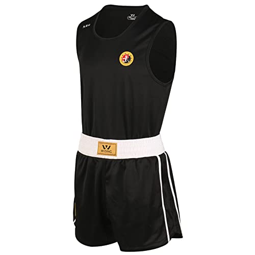 Wesing Wushu Sanda Anzug Sanshou Uniform Competetion Training Sanda Bekleidung Set - Größe S - Schwarz von W WESING