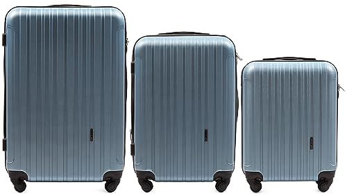 Wings Peacock Geräumiger Kabinentrolley - Leichter Flugzeugkoffer - Luxuriöser und moderner Koffer mit zweistufigen Teleskopgriff und Kombinationsschloss… (Silber Blau) von W WINGS