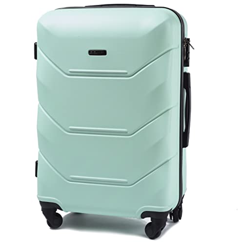 Wings Reisetasche - Leichter Koffer mit Rollen und Teleskopgriff, Light Green, M, Koffer von W WINGS