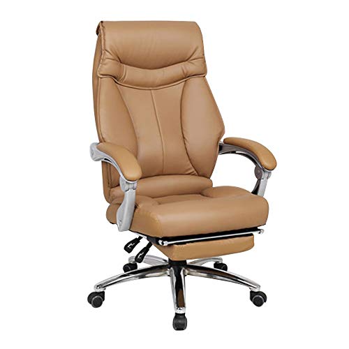 Büro-Schreibtischstuhl mit Fußstütze, Chef- und ergonomischer Drehstuhl, doppelt dicke Rückenlehne, hohe Rückenlehne, ergonomischer, verstellbarer Rennstuhl, Tragfähigkeit: 330 Pfund (Farbe: Khaki) von WADRBSW