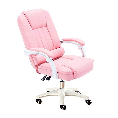 Bürostuhl, hohe Rückenlehne, Computer-Schreibtischstuhl, verstellbarer PU-Leder-E-Sport-Spielsitz mit Fußstütze, ergonomischer Videospiel-Drehstuhl, Tragfähigkeit: 330 lbs (Farbe: Pink) To pursue von WADRBSW