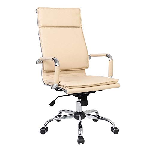 Computerstuhl, drehbarer Gaming-Stuhl mit Liegefunktion, ergonomischer Bürostuhl aus PU-Leder, höhenverstellbar, drehbarer Chef-Computerstuhl für Büro, Besprechungsraum (Farbe: Weiß) To pursue von WADRBSW