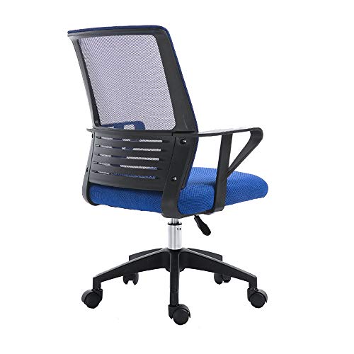 Computerstuhl, ergonomischer Computer-Schreibtischstuhl, höhenverstellbar, drehbar, Chefsessel, einteilige Armlehne, hohe Rückenlehne, großer Gaming-Stuhl aus Stoff (Farbe: Blau, Größe: schwarzer von WADRBSW