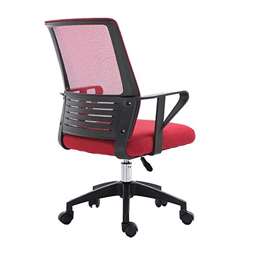 Computerstuhl, ergonomischer Computer-Schreibtischstuhl, höhenverstellbar, drehbarer Chefbürostuhl, einteilige Armlehne, hohe Rückenlehne, großer Stoff-Gaming-Stuhl (Farbe: Rot, Größe: schwarzer von WADRBSW