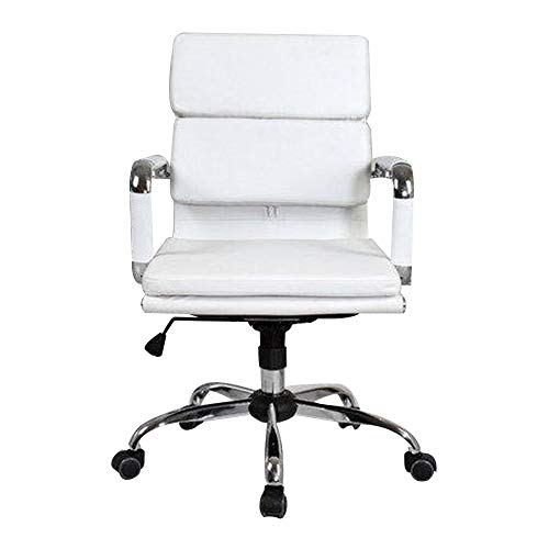 Computerstuhl, hohe Rückenlehne, verstellbarer Bürostuhl, höhenverstellbar, ergonomischer Drehstuhl, einteiliger Armlehnen-Drehstuhl, Gaming-Stuhl für Arbeitszimmer und Büro (Farbe: Weiß) To pursue von WADRBSW