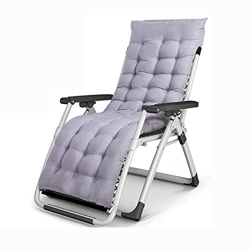 Loungesessel, Sonnenliegen, Zero Gravity Chair, übergroßer Liegesessel mit abnehmbarem Kissen und Tablett für drinnen und draußen, ergonomischer Terrassensessel (Farbe: mit grauem Kissen) To pursue von WADRBSW