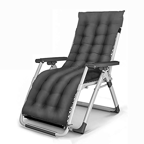 Loungesessel, Sonnenliegen, Zero Gravity Chair, übergroßer Liegesessel mit abnehmbarem Kissen und Tablett für drinnen und draußen, ergonomischer Terrassensessel (Farbe: mit schwarzem Kissen) To pursue von WADRBSW