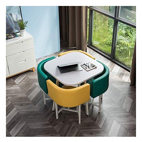 Moderner Konferenztisch, Business-Couchtisch, moderne Kombination aus Tisch und Stuhl, nordisches minimalistisches Wohnzimmer, kleiner quadratischer Tisch, Büro-Sitzbereich, Empfangstheke (Farbe: von WADRBSW