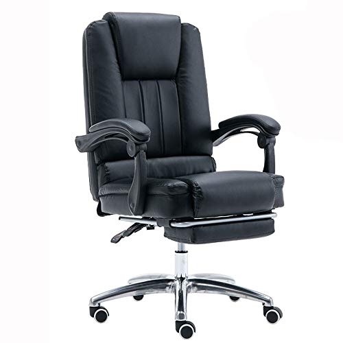 Sessel Home-Office-Schreibtischstuhl Einfacher Boss-Stuhl Bequemer Sitz-Game-Gaming-Stuhl Einteilige ineinandergreifende Armlehne Schwammfüllung Liegestuhl Lagergewicht 200 kg (Farbe: Schwarz) To von WADRBSW