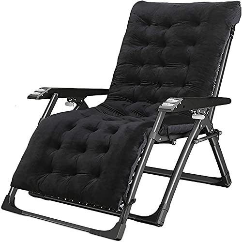 WADRBSW Lounge-Sessel, robuste Liegestühle, Zero-Gravity-Liegestuhl, faltbar für drinnen und draußen, mit dickem Kissen und Massage-Armlehne to Pursue Happiness von WADRBSW