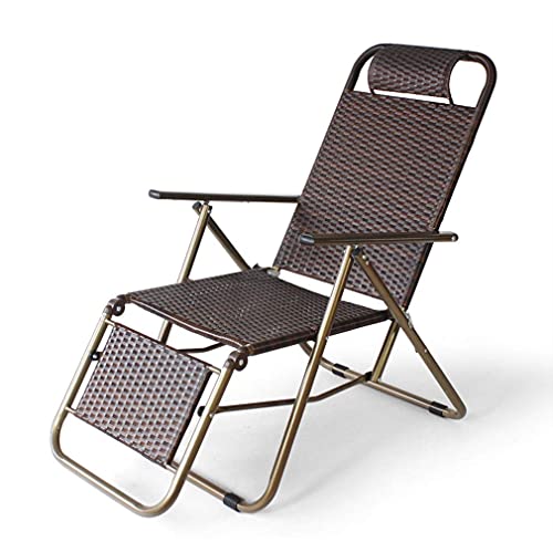 WADRBSW Rattan-Liegestühle, zusammenklappbarer Zero-Gravity-Stuhl, verstellbare Rückenlehne, Sonnenliege, Relaxer, Steamer-Stuhl erforderlich to Pursue Happiness von WADRBSW