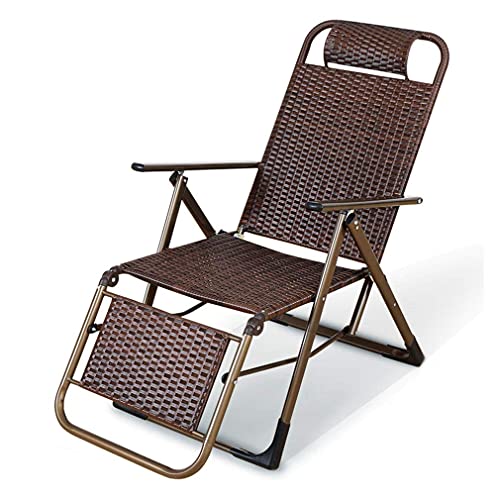 WADRBSW Rattan-Liegestühle, zusammenklappbarer Zero-Gravity-Stuhl, verstellbare Rückenlehne, Sonnenliege, Relaxer, Steamer-Stuhl erforderlich to Pursue Happiness von WADRBSW