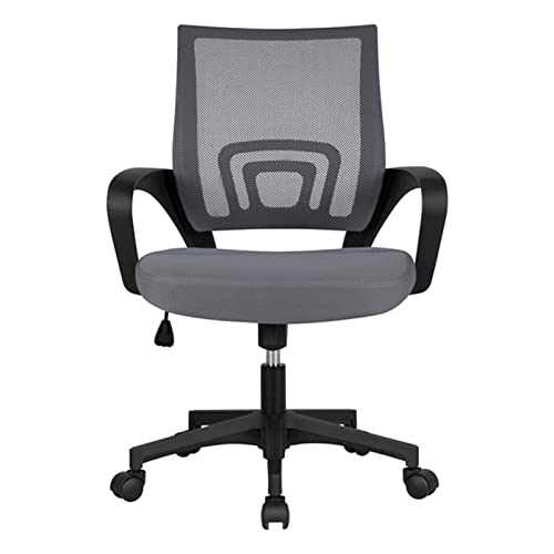 WADRBSW Schwarze Bürostühle sind Bequeme, ergonomische, drehbare Netz-Bürostühle mit Armlehnen (Farbe: D, Größe: Hellgrau) to Pursue Happiness von WADRBSW