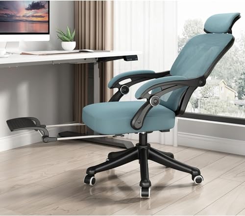 WADRBSW Sessel Executive Recline Mesh Gaming-Drehstuhl, Computerstuhl mit hoher Rückenlehne, Home-Office-Schreibtischstuhl mit Kippfunktion (Farbe: Blau, Größe: B) to Pursue Happiness von WADRBSW