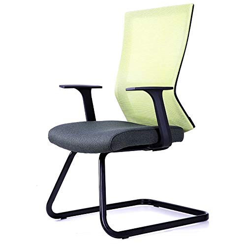 WADRBSW Sessel Home Office Schreibtischstuhl Atmungsaktives Mesh Home Bow Chair Baumwollkissen Stahlrohrhalterung Lagergewicht 120 kg (Farbe: Grün) to Pursue Happiness von WADRBSW