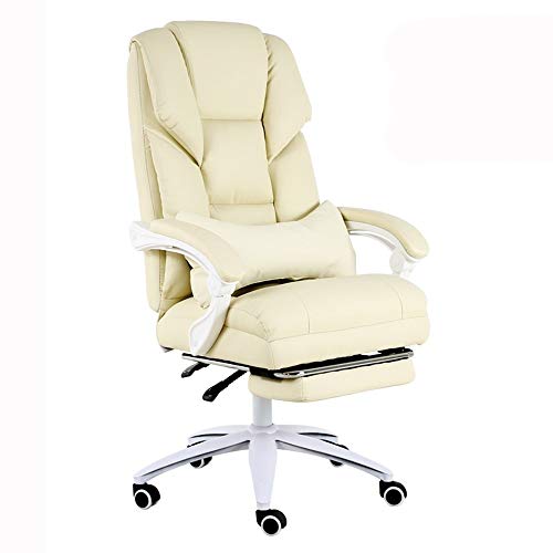 WADRBSW Sessel Home-Office-Schreibtischstuhl Game-Live-Stuhl 170° neigbares Design Komfort-Rückenlehne Boss-Stuhl Traggewicht 200 kg 3 Farben optional (Farbe: Beige) to Pursue Happiness von WADRBSW