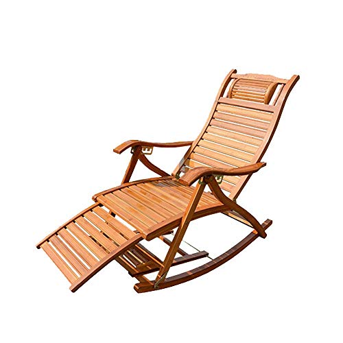 WADRBSW Sonnenliege, zusammenklappbar, Siesta-Bambus-Liegestuhl, Schaukelstuhl, Cool-Stuhl für Erwachsene. Wie abgebildet, Werden 4 Stühle benötigt to Pursue Happiness von WADRBSW