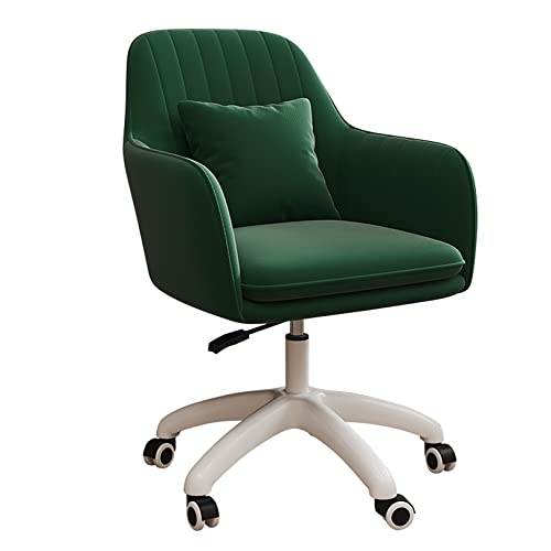 Home-Office-Stuhl, moderner Samt-Schreibtischstuhl mit Rollen, 360° drehbar und höhenverstellbar, ergonomische Schreibtischstühle, Stuhl mit niedriger Rückenlehne und Armlehnen für Schlafzimmer, von WAGXIyU