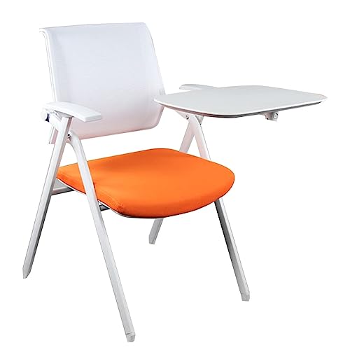 Stapelbare Konferenzraumstühle, Studentenstuhl mit befestigtem Schreibtisch, Tablet-Sessel mit Belüftungsrückseite, stapelbar, zum Stapeln von Gästen, für Büro, Schule, Klassenzimmer (Farbe: Orange von WAGXIyU