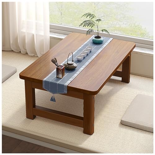 WAGXIyU Couchtisch Klappbarer Couchtisch aus Holz, japanischer Boden-Teetisch, Laptop-Tatami-Tisch, multifunktionaler niedriger Tisch (Farbe: Braun, Größe: 80 x 50 x 40 cm) von WAGXIyU