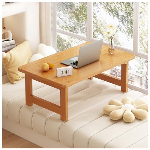WAGXIyU Couchtisch mit klappbaren Beinen, japanischer Boden-Teetisch, Laptop-Tatami-Tisch, multifunktionaler niedriger Tisch für Wohnzimmer, Esszimmer (Farbe: Beige, Größe: 60 x 40 x 35 cm) von WAGXIyU