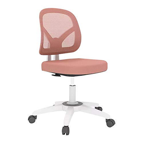 WAGXIyU Drehbarer Schreibtischstuhl, ergonomischer Dreh-Arbeitsstuhl, armloser höhenverstellbarer Computerstuhl, Heim-Multifunktionsstuhl, einfache Montage für Heimbürostuhl (Pink) von WAGXIyU