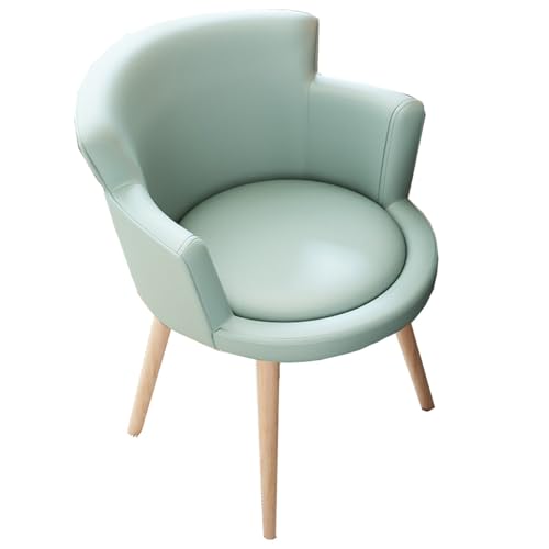 WAGXIyU Stuhl Weißer Lesestuhl, bequem mit weicher Polsterung, Moderne Beistellstühle, Schminkstuhl mit Holzbeinen, gemütlicher Sessel für Wohnzimmer, Schlafzimmer, Make-up-Raum (Farbe: /Grün A) von WAGXIyU