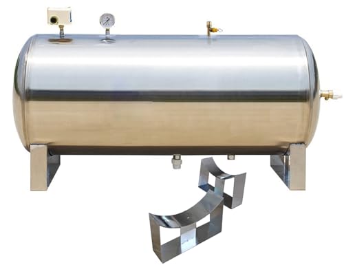 Pressure Tank 100 160 200 250 300 500 L Drucktank Edelstahl/Wasserdrucktanks für Wasser/Brunnenpumpe, horizontale Wasserspeicher-Blasenbehälter mit Anschlüssen für Druckwassersystem ( Size : 100L/26.4 von WAHHWF